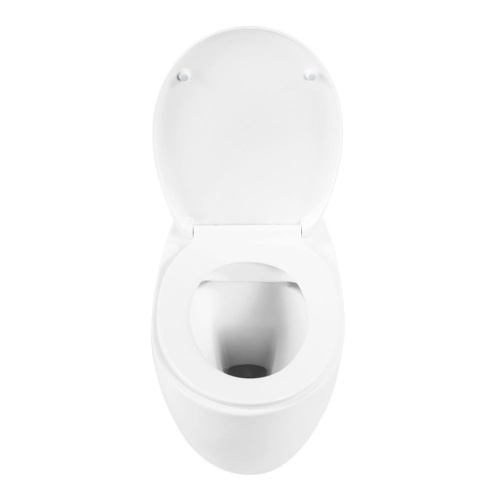 Унитаз подвесной Art&Max Alise AM217CHR/SC белый с сиденьем микролифт каскадный смыв - фото 4