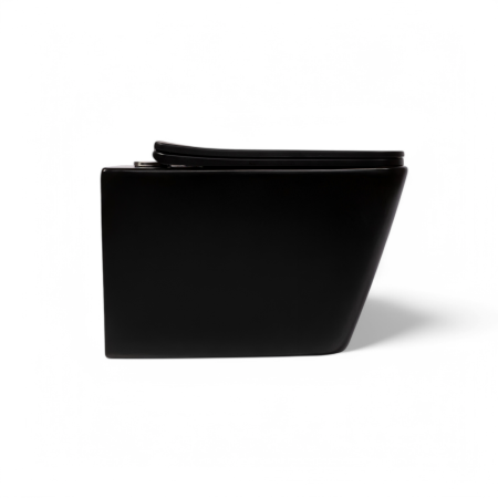 Унитаз подвесной CHARUS EWC700-114В черный с сиденьем микролифт безободковый каскадный смыв