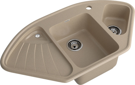 Кухонная мойка Granfest Corner C-1040E песочный 104х56 цвет бежевый поверхность матовая