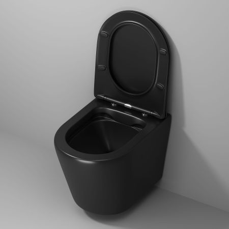 Унитаз подвесной Grossman Fly GR-4478BMS черный с сиденьем микролифт безободковый каскадный смыв