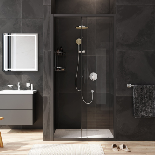 Душевая дверь Am.Pm Gem W90G-100-1-195BT 100х195 стекло прозрачное профиль черный - фото 4