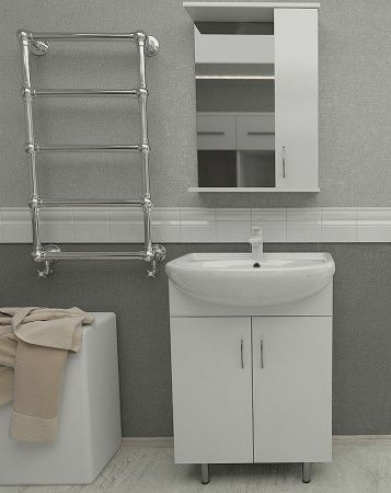 Тумба с раковиной Orange Лайт LA-60TUW+RA 60х40 напольная цвет белый