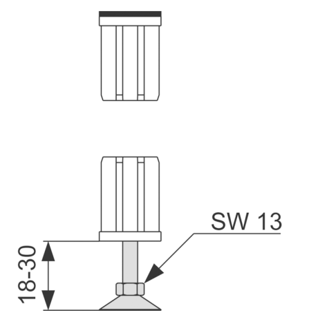 Ножка с торцевым элементом Tece TECEprofil 9140000