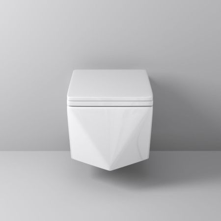 Унитаз подвесной Grossman Cristal GR-4481 белый с сиденьем микролифт безободковый каскадный смыв