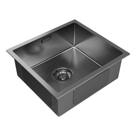 Кухонная мойка Paulmark ALLER 44 UNI PM904444-GM 40х40 цвет вороненая сталь поверхность брашированная