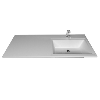 Раковина из литьевого мрамора Onika Марсал 5217120 120х49 накладная цвет белый 1 отверстие под смеситель