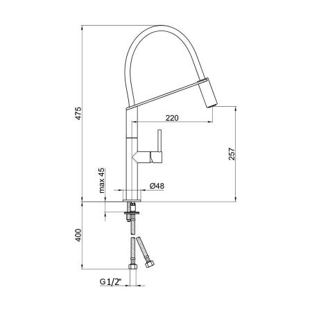 Смеситель для кухни Webert Kitchen Oblique Pro OB920602015 на мойку хром