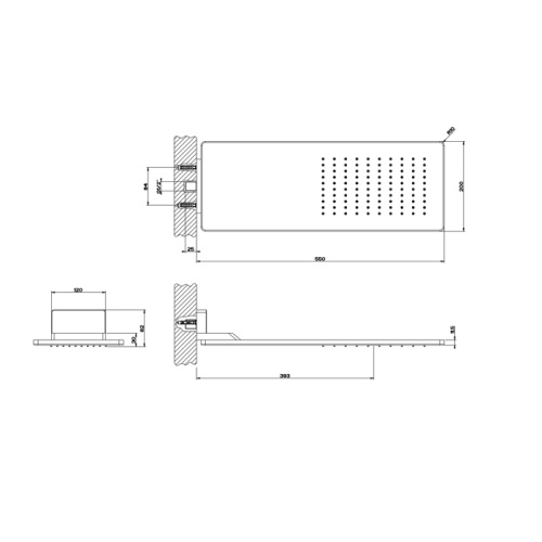 Верхний душ Gessi Rettangolo 33095#299 черный матовый - фото 2