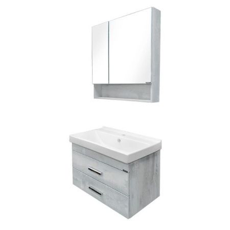 Тумба с раковиной Comforty Никосия 00004138839CF 80х50 подвесная цвет серый