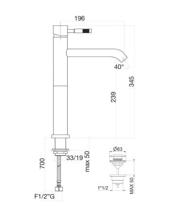 Смеситель Fiore Xenon 44NN5288 на раковину черный