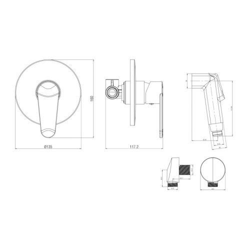 Гигиенический душ со смесителем Voda Waterfall WF4in1 хром - фото 3
