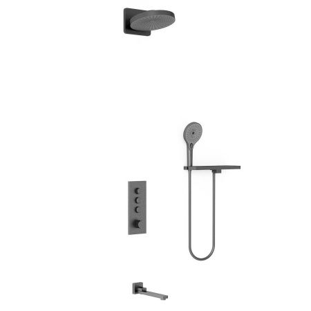 Душевая система Vincea VSFW-433TI1RGM встраиваемая в стену цвет вороненая сталь с термостатом