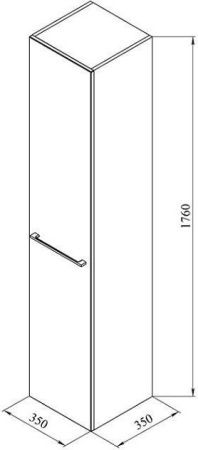 Шкаф-пенал De Aqua Токката 00167248 40х180 подвесной