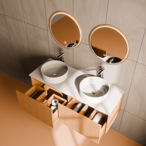 Тумба с раковиной ArtDecco Elizabeth (Элизабет) AEL12W11D300 120x45x40 подвесная цвет белый дуб - фото 3