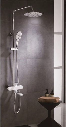 Душевая стойка Rose R2136F настенная цвет белый/хром - фото 4