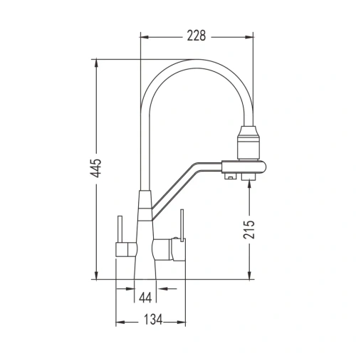 Смеситель для кухни Rose R558L на мойку сатин - фото 3