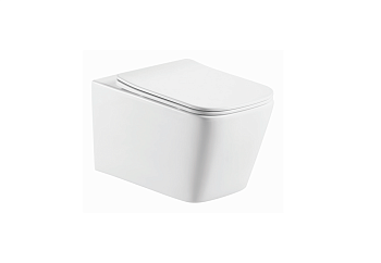 Унитаз подвесной Aquatek ЛИБРА AQ0530-00 белый с сиденьем микролифт безободковый каскадный смыв