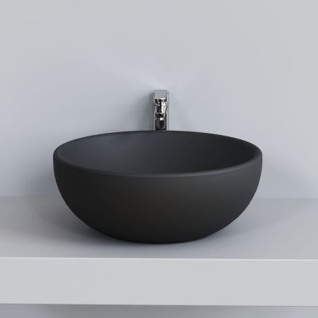 Раковина из сантехнического фарфора Ambassador Queen 116T20201 50х50 накладная цвет черный без отверстий под смеситель