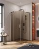 Душевой уголок Cezares SLIDER SLIDER-AH-2-90/100-100/110-BR-GM 100х90 стекло тонированное профиль оружейная сталь без поддона