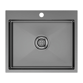 Кухонная мойка Paulmark VELTEN 59 PM805951-GM 59х51 цвет вороненая сталь