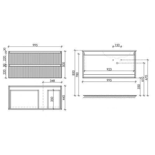 Тумба под раковину Sancos SNOB T SNT100RSM 100х40 подвесная цвет коричневый - фото 5