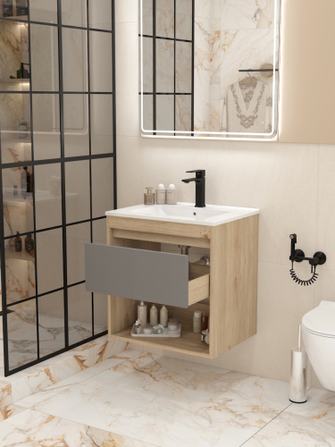 Тумба с раковиной Teymi Vitra F15922 60х46х50 подвесная - фото 4