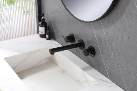 Смеситель ABBER Emotion AF88121B встраиваемый в стену черный матовый