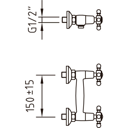 Смеситель Clever With2 Antigona 94477 настенный хром