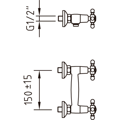 Смеситель Clever With2 Antigona 94477 настенный хром - фото 2