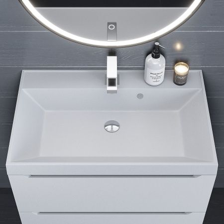 Раковина из искусственного камня Uperwood Classic Quartz 291030003 70х50 полувстраиваемая цвет белый