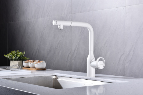 Смеситель для кухни Paulmark URBAN Ur213104-431 на раковину белый матовый - фото 5