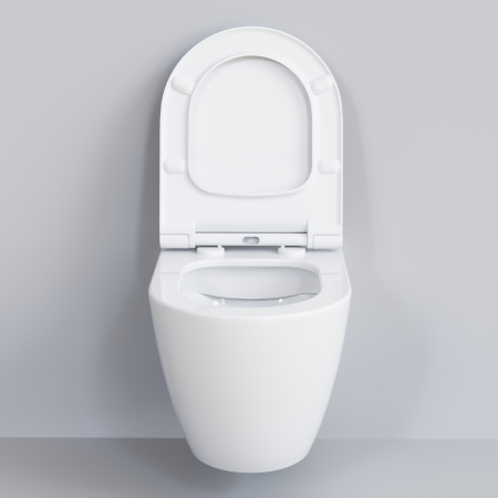 Унитаз подвесной Ambassador Queen 113T20001R-112T20001S белый глянцевый с сиденьем микролифт безободковый каскадный смыв