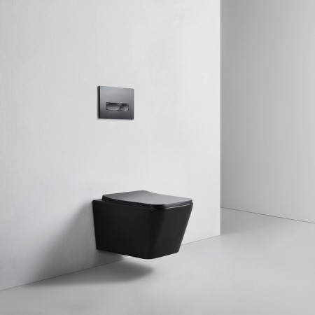 Унитаз подвесной Bond Cube F04-108 черный с сиденьем микролифт безободковый душевой смыв