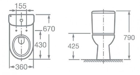Унитаз-компакт напольный с бачком Roca Access 734P23800Y белый с сиденьем микролифт каскадный смыв