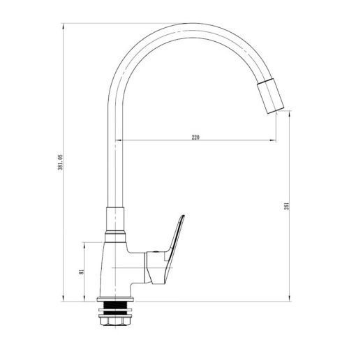 Смеситель для кухни Voda Spring SG519G на мойку хром/серый - фото 3