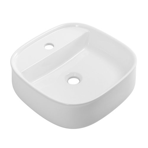 Раковина керамическая Cezares CZR-6581 42х42 накладная цвет белый 1 отверстие под смеситель - фото 2