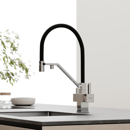 Смеситель для кухни Sancos Loro SC4007CH на мойку хром/черный