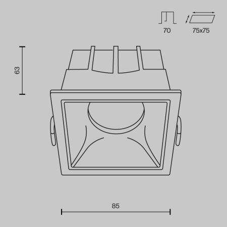 Светильник встраиваемый Maytoni Technical Alfa LED DL043-01-15W3K-D-SQ-WB