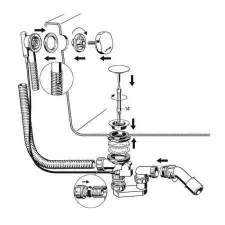 Слив-перелив для ванны Laufen Universal 2.9511.0.004.000.1 хром