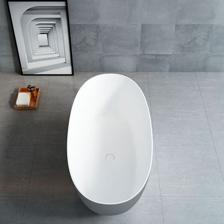 Ванна из искусственного камня Vincea Solid Surface VBT-6S01MG 170х75 отдельностоящая овальная