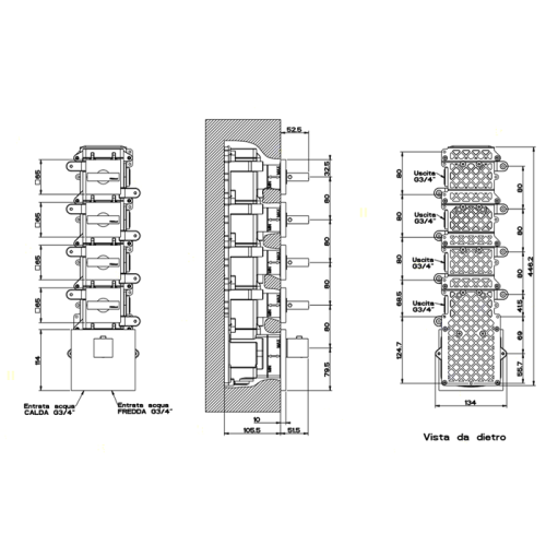 Смеситель для душа Gessi Rettangolo 43218#031 встраиваемый в стену хром с термостатом (внешняя часть) - фото 3