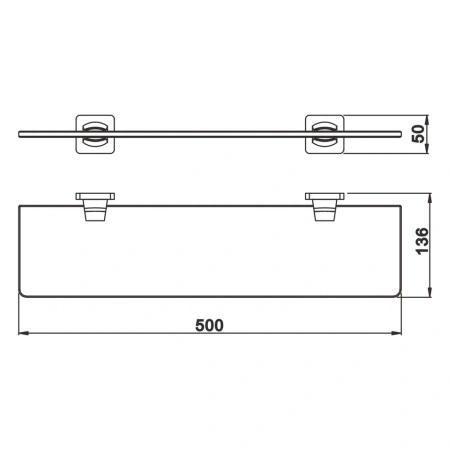 Полка в ванную комнату Rose RG15H RG1519H
