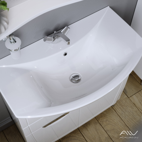Тумба с раковиной Alavann Monaco 80 ALV0984000 напольная белая - фото 3