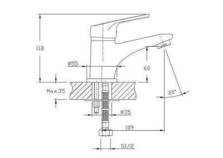 Смеситель Haiba HB16 HB1016 на раковину хром