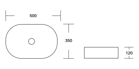 Раковина мебельная из сантехнического фарфора Milleau Nuage MU0055B-MB 50 (черная) MU0055B-MB 50х40 накладная цвет черный без отверстий под смеситель