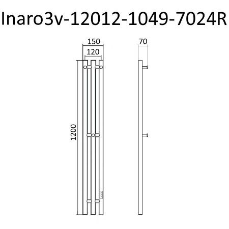 Полотенцесушитель Маргроид Inaro3v Inaro3v-12012-1049-7024R 15х120 электрический графитовый серый