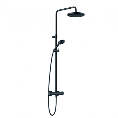 Душевая стойка Kludi LOGO DUAL SHOWER SYSTEM 6808239-00 настенная цвет черный матовый с термостатом