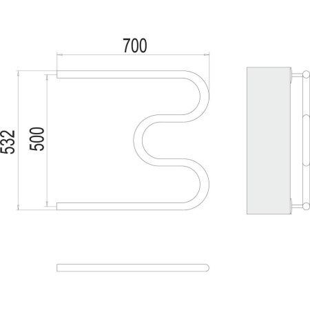 Полотенцесушитель водяной Terminus 4620768881176 70х55 хром