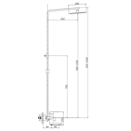 Душевая стойка D-Lin D10A03 настенная цвет черный