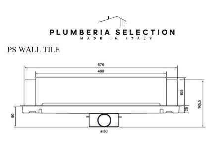 Душевой лоток Plumberia Selection PSWT WALL TILE PSWT60 60х5 нержавеющая сталь